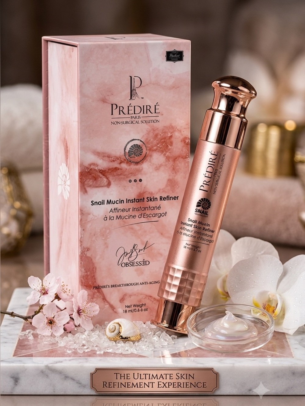 PREDIRE PARIS Snail Mucin Instant 60 Second Wrinkle Remover ~ Retail $1400